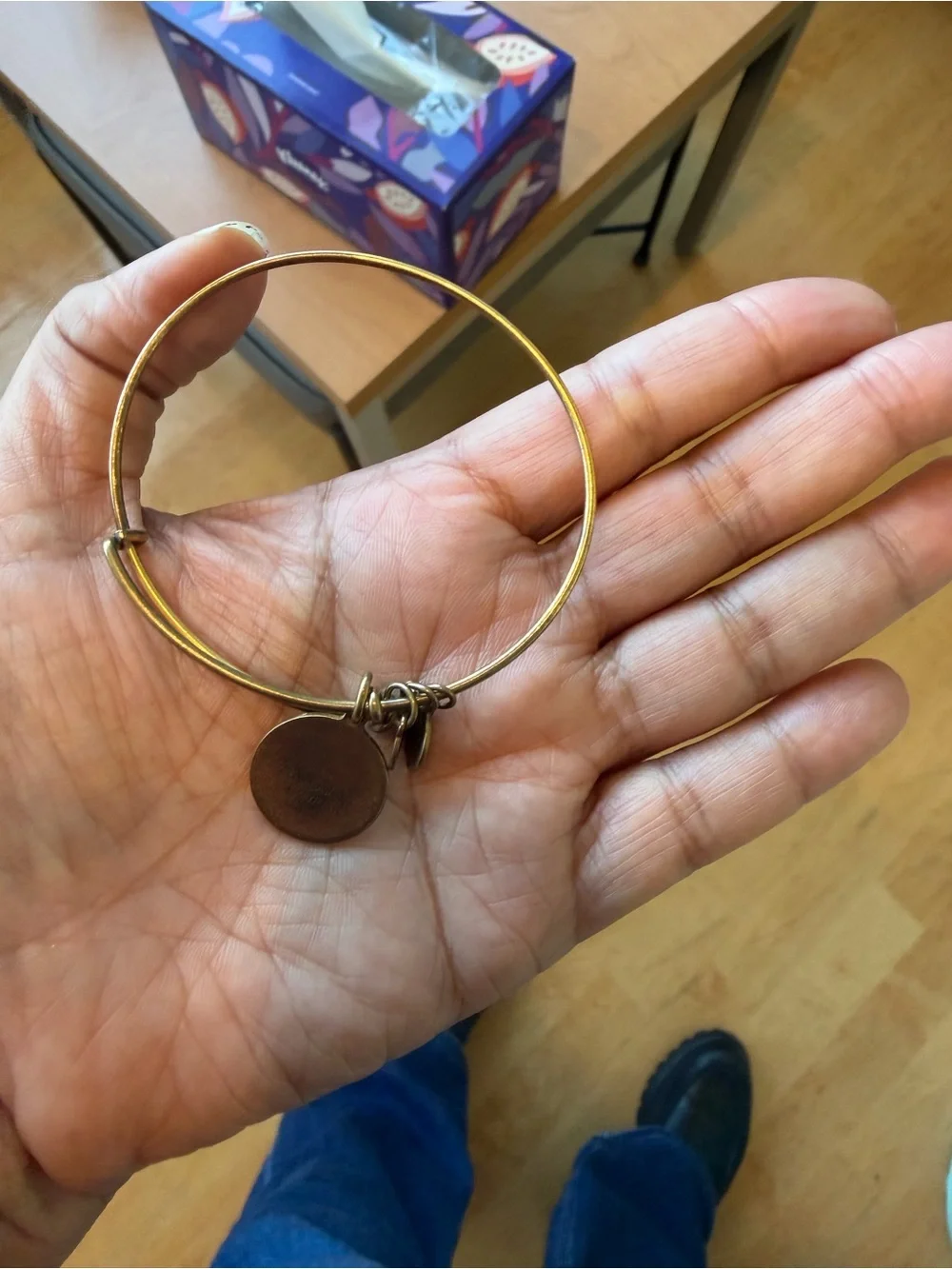 Gold-Tone Women's Charm Bangle Bracelet